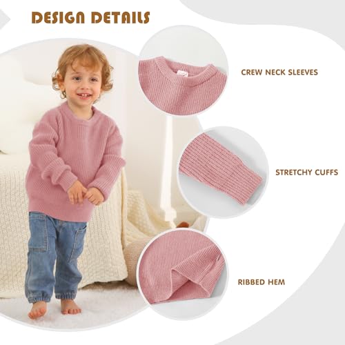 Jimoda Toddler Baby Girl Boy Sweater Cozy Crewneck Long Sleeve Pullover Sweatshir Fall Winter Knit Sweater2