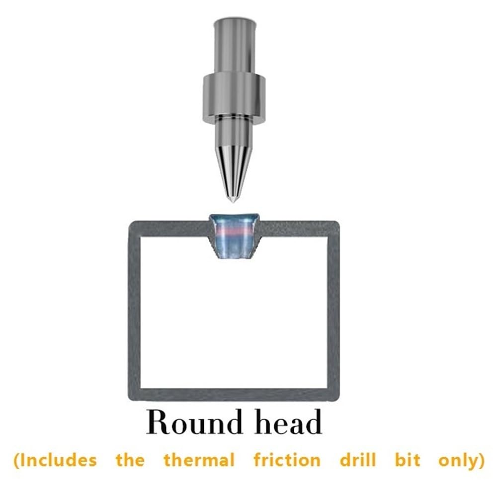 Punta de taladro de carburo Broca corta de fusión en caliente carburo sólido cabeza redonda, herramienta corte por fricción, punta taladro acero tungsteno, 1 unidad(M4*3.7mm)