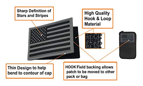 Condor Flex Tactical Cap (Black, L/Xl) Bundled With Grey Pvc Flag & Warrior Patch #TOP5
