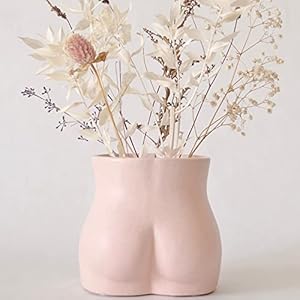 Body Vase Female Form, Butt Planter Booty Vases for Flowers w/Drainage, Speckled Matte Pink, Ceramic Cheeky Plant Pot Modern Boho Room Decor, Cute Small Chic Succulents Woman Lady Shaped Sculpture