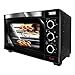 MPM MPE-09/T Horno Eléctrico de Sobremesa Convección 30 Litros, Acero Inoxidable, Asador de pollo, Puerta Doble Cristal, 5 Modos de Calor, Temporizador, Ajuste de Temperatura, Negro, 1600W