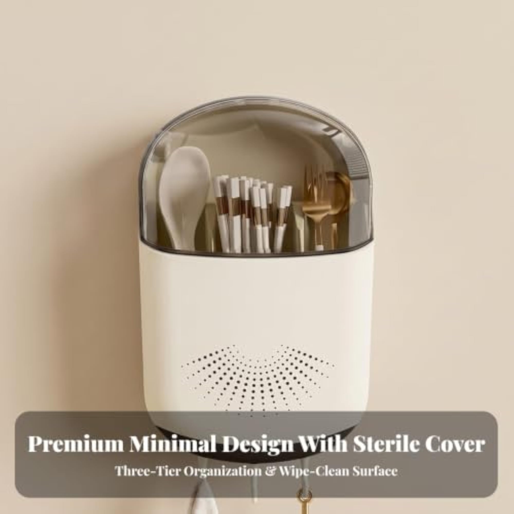 Wall-Mounted Kitchen Storage Holder with Hooks