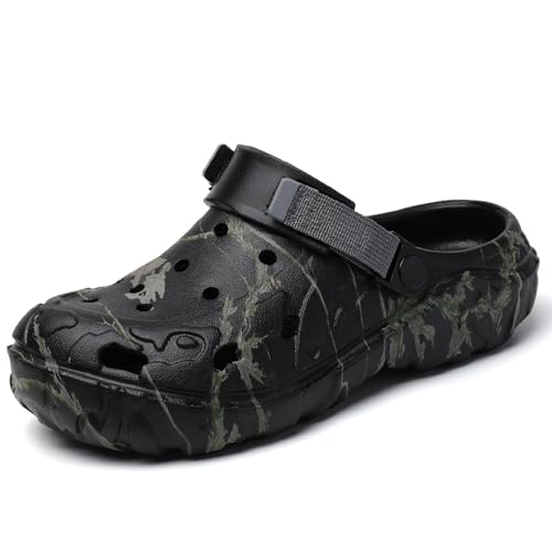 CERYTHRINA Zuecos de Jardín para Unisex Hombre Sandalias Ligeras y Transpirables sin Cordones, para Verano, Playa, Caminar Negro 40