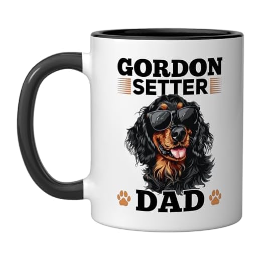 Gordon Setter Dog Breed Gordon Setter Dad Ceramic Mug, Black/White