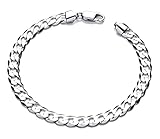 Old English Jewellers Sterling Silver Men's Curb Bracelet - 8.5 inch - 7mm Wide