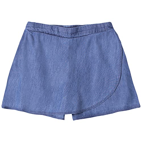 Conjunto blusa e short-saia em jeans leve, Marisol, meninas, Azul , 8