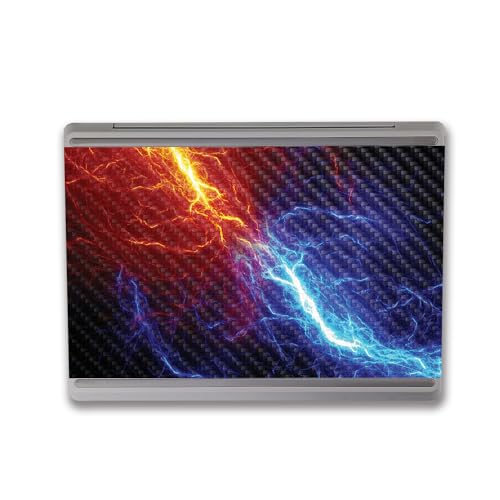 Image of MightySkins Carbon Fiber Skin Compatible with Microsoft Surface Laptop Go 3 (2023) Full Wrap Kit - Color Lightning | Protective, Durable Textured Carbon Fiber Finish | Easy to Apply | Made in The USA