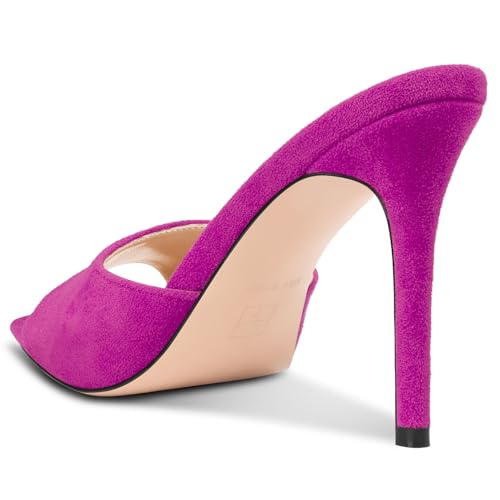Image of TNYNFBEB Womens Stiletto High Heel Pointed Open Toe Sandals Mules Shoes Slingback Slip-on Prom Party Dress Summer 3.9 Inches Heels