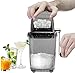 RRMMAN Ice Crusher Manuelle Rotary Ice Crusher Cocktails Slush Maschine Ice Cube Crushed Smoothies Ice Crusher Maschine Home 1,25L Verchromte Ice Grinder Ice Cube Drinks Chopper Stirrer (Grau)