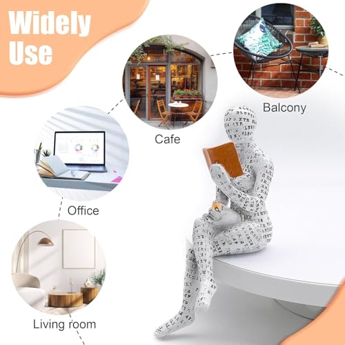 Figura Mujer Leyendo Escultura Moderna Resina miniatura 4