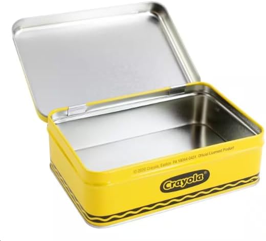 Miniatura 3 de The Tin Box Crayola 187937-12 - Almacenamiento de lápices de lata con bisagra (vacío) - Capacidad para 64 crayones (187937-12)