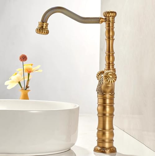Robinet retro évier laiton antique à double poignée pour décoration salle de bain