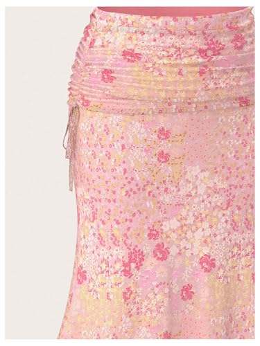 Verdusa Women's Plus Size Floral Maxi Skirt Fishtail Ruched Wrap Bodycon Skirts3