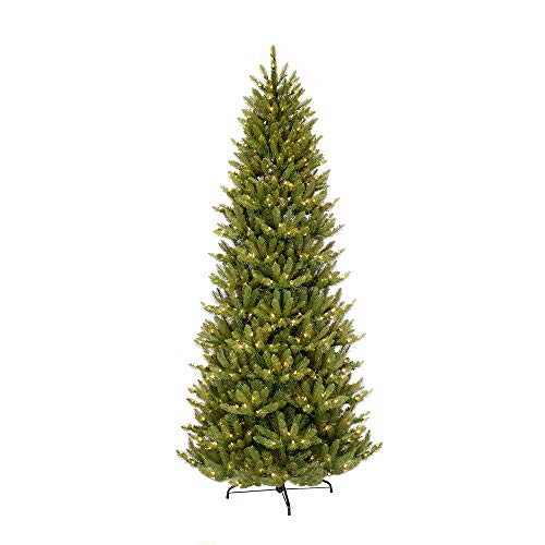 Puleo International 12 Foot Pre-Lit Slim Fraser Fir Artificial Christmas Tree with 1,200