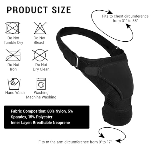 Bettinay Rotator Cuff Shoulder Support, Adjustable Shoulder Brace for Men Women Frozen Shoulder Compression Sleeve - Image 3