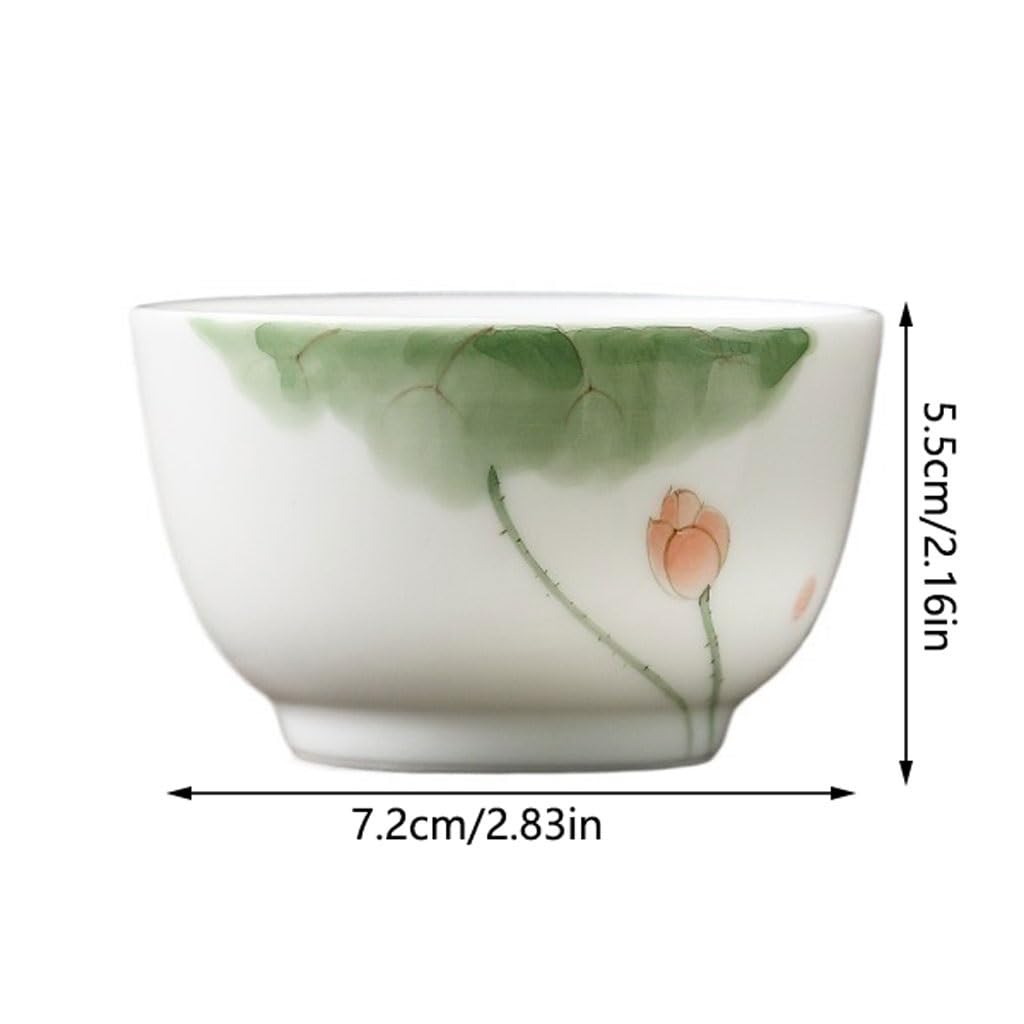 Ceramiczna filiżanka do herbaty ręcznie malowana lotos filiżanka do herbaty kubek dla gospodarza popołudniowa herbata impreza biurowa filiżanka biała porcelana chiński zestaw do herbaty Kung
