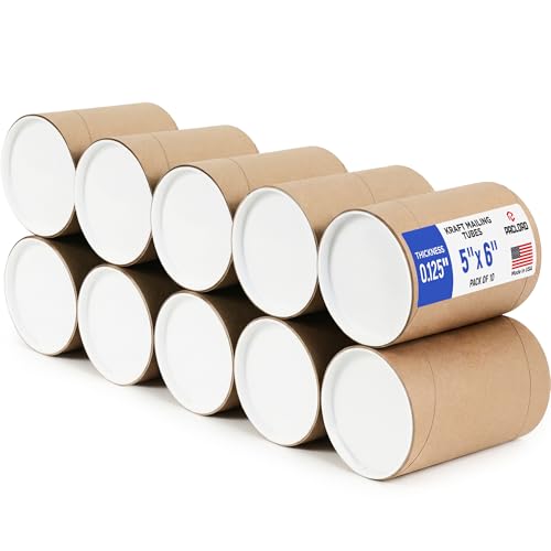 Tube d'expédition carton 12,7x15,2 cm pour stockage estampe et envoi rouleau kraft