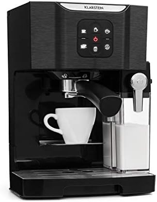 Klarstein BellaVita - Máquina cafetera, Cafetera automática 3 en 1  espresso, capuccino y latte, 0,4L espumadora, Cafetera, 1450W, 20 bares,  1,4L, Sistema de autolavado, Negro - PREYCA
