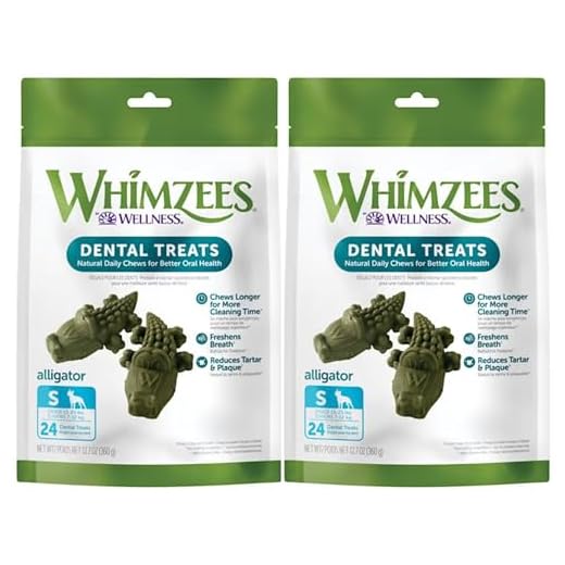 Whimzees (2 Pack) Natural Grain Free Dental Dog Treats, Alligator