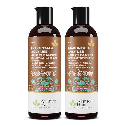 Image of Avimee Herbal Shakuntala Hair Cleanser Shampoo (Pack of 2)| With Aloe, Apple Cider, Rice & Keratin Protein | For Silky Hair | Paraben Free Shakuntala Shampoo For Men & Women| 200 ml each