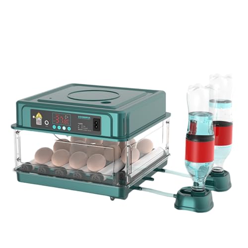 TVTKE自動給気口 自動給餌器 インキュベーター 自動卵回転式 卵孵化器 小型自動孵化器 大容量 鳥用フードホッパー 自動温度調節 自動注水式 簡単操作 重電源 低騒音 子供教育用 家庭用ウチラ卵/ニワトリ/アヒル/ガチョウ/ウチラ/鳥類止まり木用 (デ