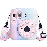 wogozan Silicone Case for Fujifilm Instax Mini 12 Instant Camera Protective Camera Case with Adjusta