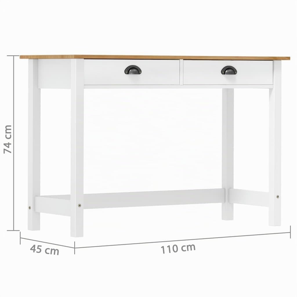 vidaXL Mesa Consola con 2 Cajones Auxiliar Dormitorio Vestíbulo Café Interior Cocina Comedor de Entrada Recibidor Mueble Madera Pino