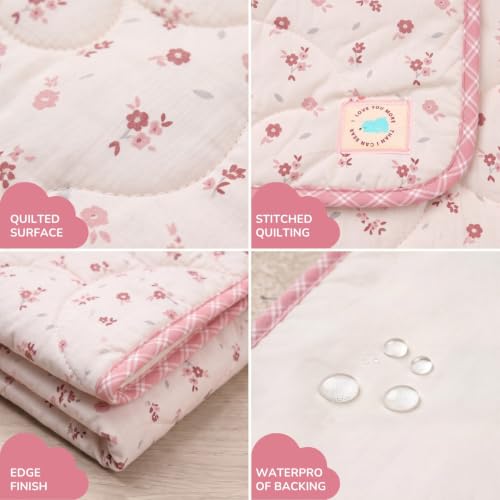 Image of TIDY SLEEP Waterproof Baby Messy Mat | Multipurpose Splash Mat for Under High Chair, Art & Craft, Feeding, Playtime | Anti-Slip, Easy Clean, Foldable | 95x95 cm | Blossom Pink