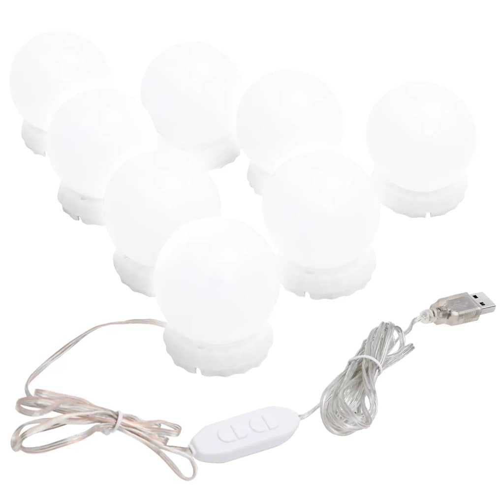 vidaXL Espejo de Pared sin Marco con Luces LED Pasillo Entrada Cuarto de Baño Ducha Aseo Colgante Decoración Habitación Salón Rectangular de Vidrio