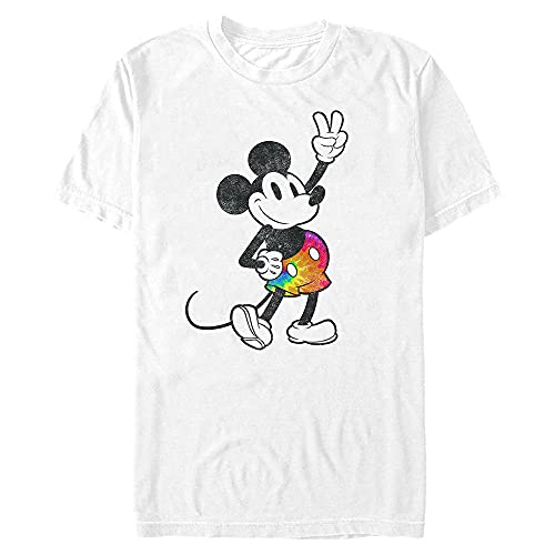 T-shirt Mickey Disney Tie Dye blanc, le haut casual pour homme moderne