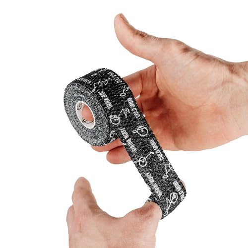 Image of WARM BODY COLD MIND Premium Weightlifting Thumb Tape - Hook Grip Tape for Powerlifting, Cross Training, Gym Tape, Workout, Weight Lifting Tape, Athletic Finger Wrap (Black, 60 Rolls)