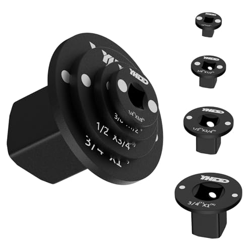 Low Profile Impact Socket Adapter Set Drive Ratchet Adapter Set 1 to 3/4 3/4 to 1/2 1/2 to 3/8 3/8 to 1/4 Magnetic Design Works with Sockets/Wrenches/Cordless Drills 4PCS