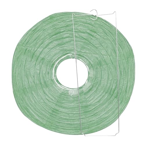 Image of Mudra Crafts 12 Inch Round Chinese Sage Green Paper Lanterns Hanging Decor | 10 PCs, Reusable, Indoor Outdoor Decorative Lamp Shade, for Ceiling, Wedding, Shower, Party, Festival, Home Decoration