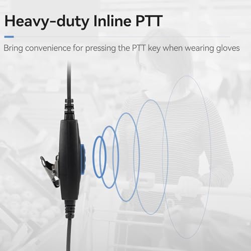 Retevis Walkie Talkie Headphone, Overhead Headset, 2 Pin Radio Earpiece with PTT Rotatable Boom Mic - Image 4