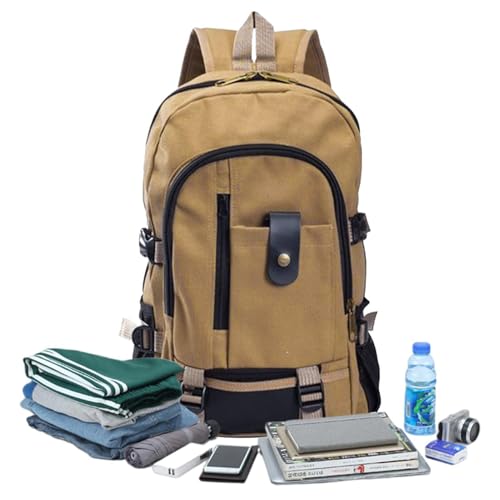 Gym Backpack, Carry-on Backpack - Computer Bag Backpack Simple Men's Backpacks | Computer Bag Backpack with Compartments, Gym Backpack, Business Laptop Daypack, khaki, Siehe Beschreibung