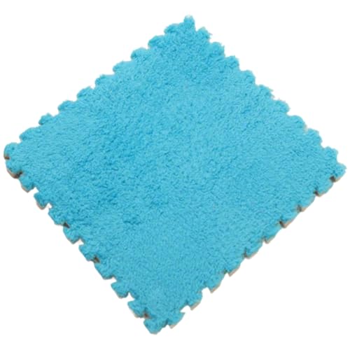 Tapete de Felpa para Gatear, Suelos de Espuma, Entrelazados de Espuma EVA, tapete Antideslizante de 30x30x1 cm, para Jaula de Mascotas, decoración del hogar,Azul 1,9pcs
