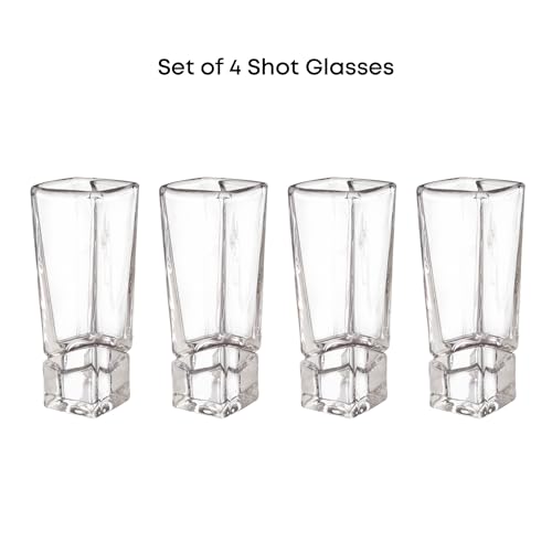 JoyJolt Carre Shot Glasses Square Heavy Base Shot Glass Set Of 4, 1.8-Ounce - Image 5