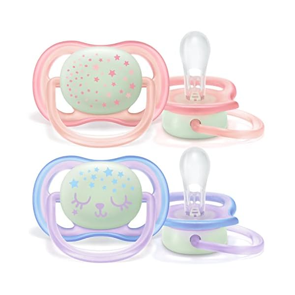 Philips Avent SCF376/12, Set mit 2 Schnullern Ultra Air, 0-6 Monate