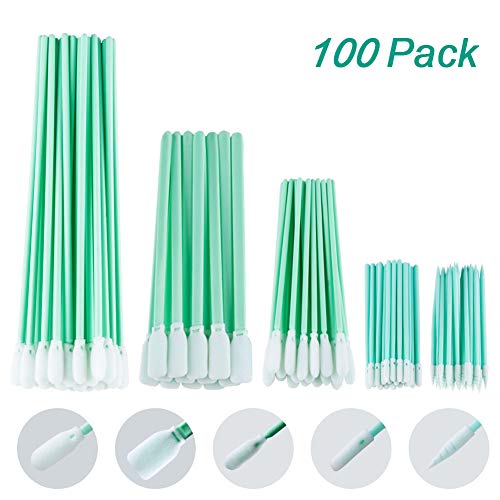 YOUZAN Foam Tip Cleaning Swabs 100PCS in 5 Models, Multi-Purpose Lintless Swabs Foam