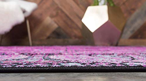 Unique Loom Imperial Collection Paisley, Distressed, Border, Vintage, Modern, Abstract Area Rug, 8 Ft X 11 Ft 6 In, Lilac/Black #TOP6