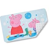 Peppa Pig Badematte für Kinder, rutschfest – Badewannenmatte 70 x 41 cm mit 112 Saugnäpfen und Antirutsch-Struktur, weich, hautfreundlich, waschmaschinengeeignet, Duschmatte für Bad und Dusche