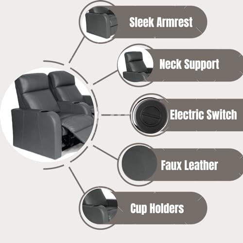 Image of Lofty Dreams Electric Recliner Sofa 2 Seater - Sleek Design, Plush Support, Durable Build, and 5-Year Warranty for Enhanced Comfort