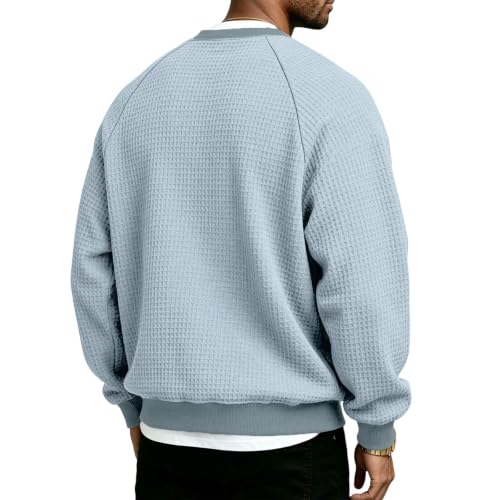 Waffle Shirts for Men Long Sleeve Knit Fall Sweater Big and Tall Golf Shirt - image 6