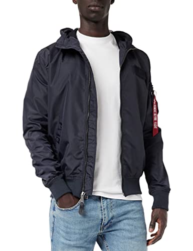 ALPHA INDUSTRIES Herren MA-1 LW Hooded Bomberjacke, Iron Grey, L