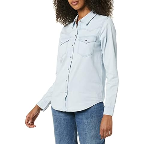 Goodthreads Camisa Occidental de Manga Larga de Denim Mujer Cover