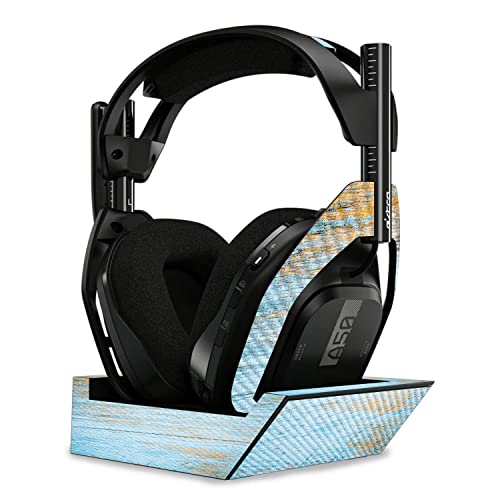 Image of MightySkins Carbon Fiber Skin Compatible with Astro A50 Wireless Headphones + Base Station (Gen 4) - Distressed Wood | Protective, Durable Textured Carbon Fiber Finish | Easy to Apply
