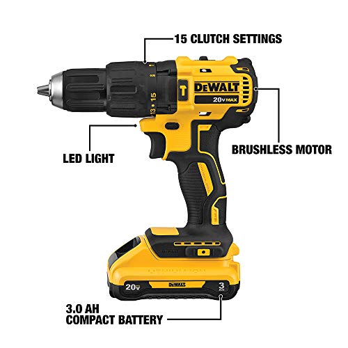 Dewalt Dcd778L1 20V Max* Cordless Compact Hammer Drill/Driver #TOP1
