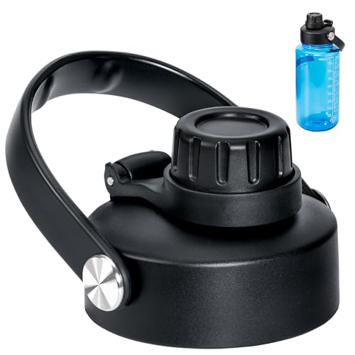 Bluwing Replacement Lid for Nalgene 32 oz Sustain Tritan Water Bottle Wide Mouth Cap for Nalgene 32 oz Water Bottles BPA Free Spout Lid with Handle (1pack)