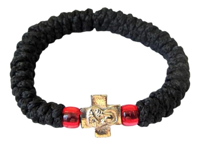 Iconsgr Handmade Christian Orthodox Greek Chotki, Komboskoini,prayer Rope Black Flexible / 2