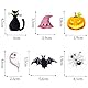 ENLACE Essbare Tortendeko Halloween Fledermaus Deko,48 Stück Halloween Kuchen Deko Essbar 6 Stile,Essbare Hexenhut Cupcake Topper,Schwarze Katze Kürbis Spinnennetz Geist Muffin Dekorationen Essbar
